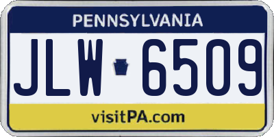 PA license plate JLW6509