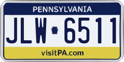 PA license plate JLW6511