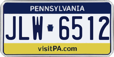 PA license plate JLW6512