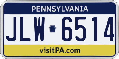 PA license plate JLW6514