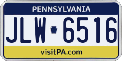 PA license plate JLW6516