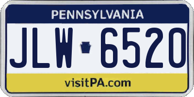 PA license plate JLW6520