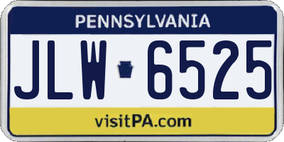 PA license plate JLW6525