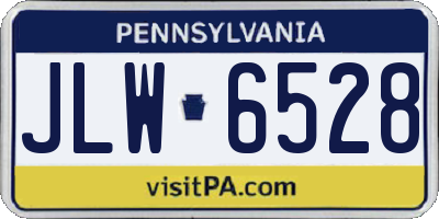 PA license plate JLW6528