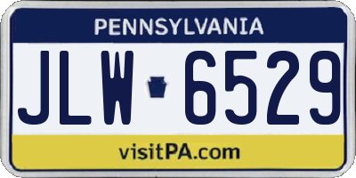 PA license plate JLW6529