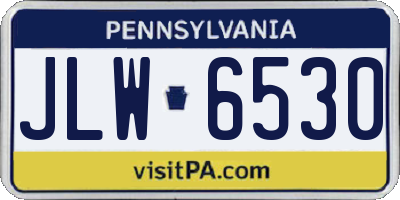 PA license plate JLW6530
