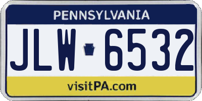 PA license plate JLW6532