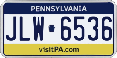 PA license plate JLW6536