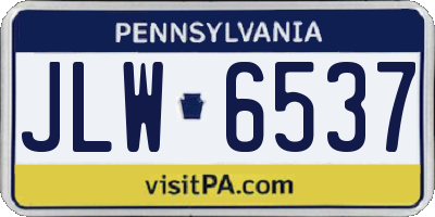 PA license plate JLW6537