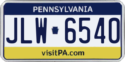 PA license plate JLW6540
