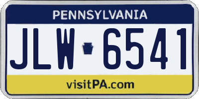 PA license plate JLW6541