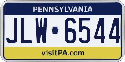 PA license plate JLW6544