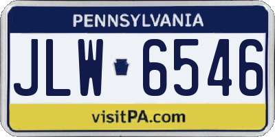 PA license plate JLW6546