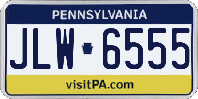 PA license plate JLW6555