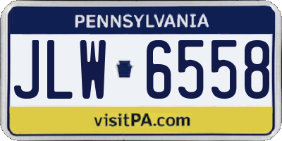 PA license plate JLW6558