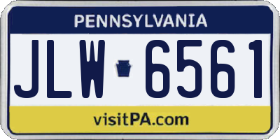 PA license plate JLW6561