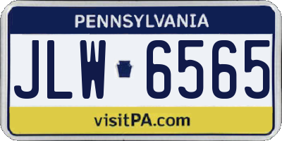 PA license plate JLW6565