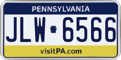 PA license plate JLW6566