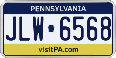PA license plate JLW6568