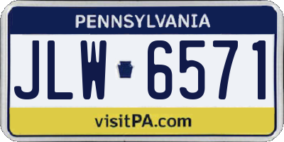 PA license plate JLW6571