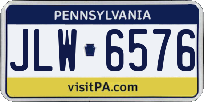 PA license plate JLW6576