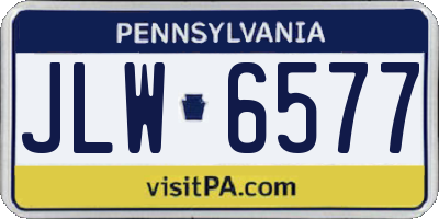 PA license plate JLW6577