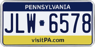 PA license plate JLW6578