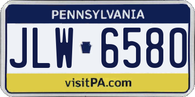 PA license plate JLW6580