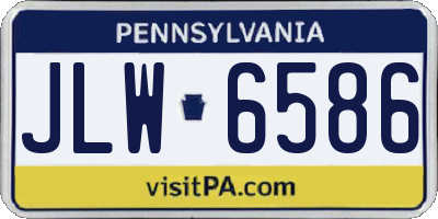 PA license plate JLW6586
