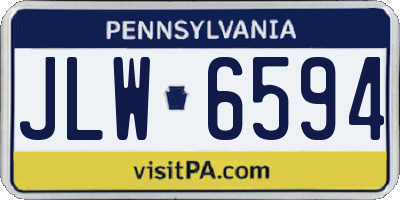 PA license plate JLW6594