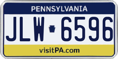 PA license plate JLW6596