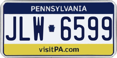 PA license plate JLW6599