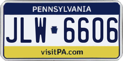 PA license plate JLW6606