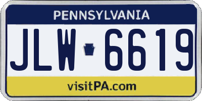 PA license plate JLW6619