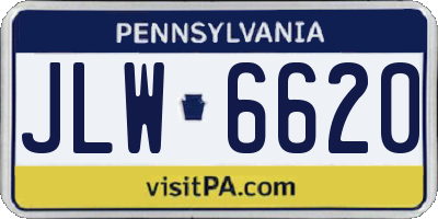 PA license plate JLW6620