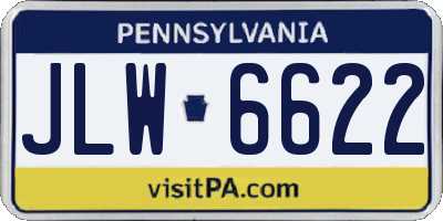 PA license plate JLW6622