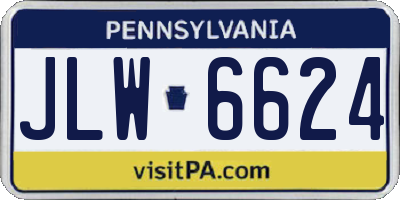 PA license plate JLW6624