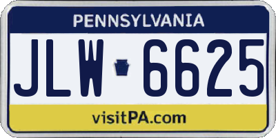 PA license plate JLW6625
