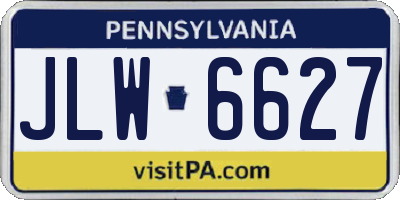 PA license plate JLW6627