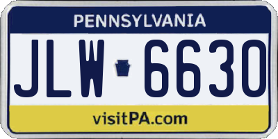 PA license plate JLW6630