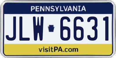 PA license plate JLW6631