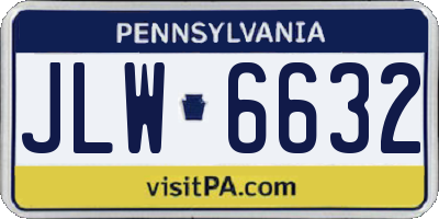 PA license plate JLW6632