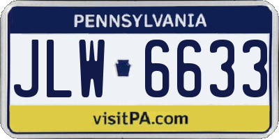 PA license plate JLW6633
