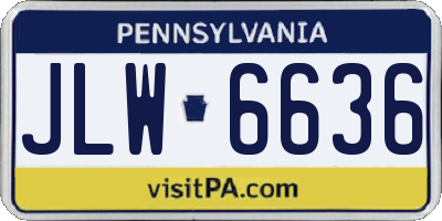 PA license plate JLW6636