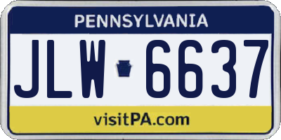 PA license plate JLW6637