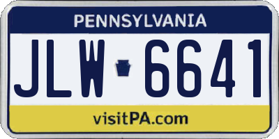 PA license plate JLW6641