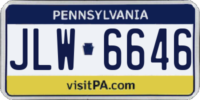 PA license plate JLW6646