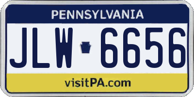 PA license plate JLW6656