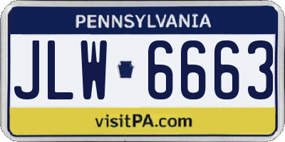 PA license plate JLW6663