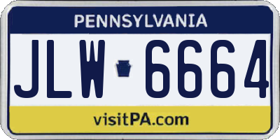 PA license plate JLW6664